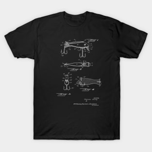 Fishing Lure Vintage Patent Hand Drawing T-Shirt